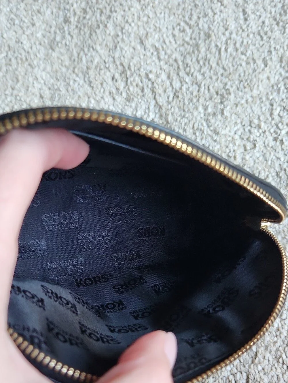 Michael Kors - Black Cosmetic Pouch With Gold Hardware